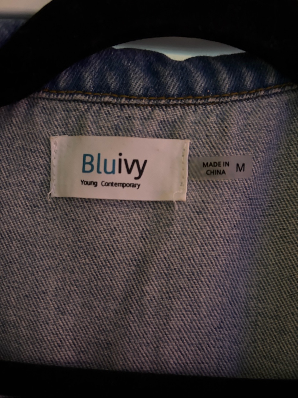 Bluivy Denim Button-Front Wide-Leg Jumpsuit in Blue - Picture 4 of 4